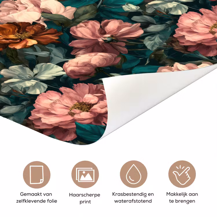 Deursticker - Bloemen - Schilderachtig - Patroon - Roze — 3