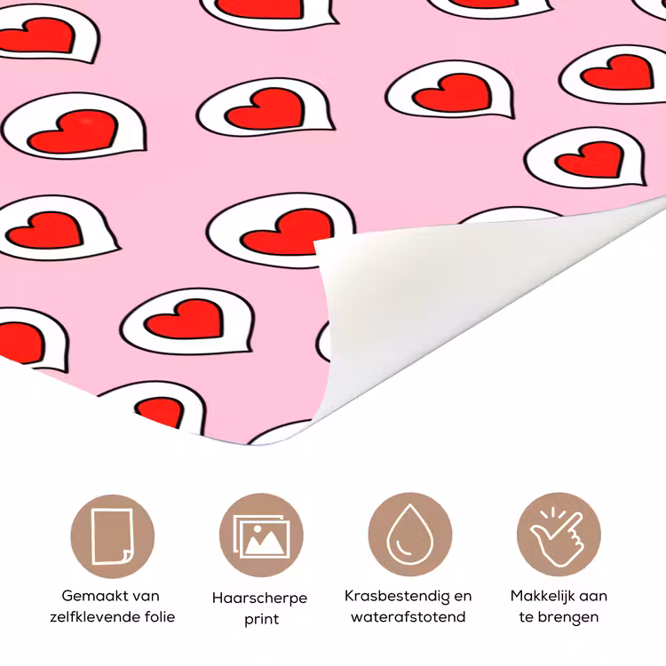 Deursticker - Hartjes - Patroon - Rood — 3