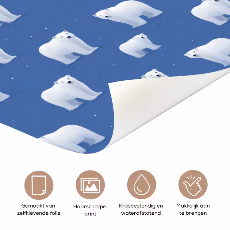 Deursticker - IJsbeer - Patroon - Blauw — 3