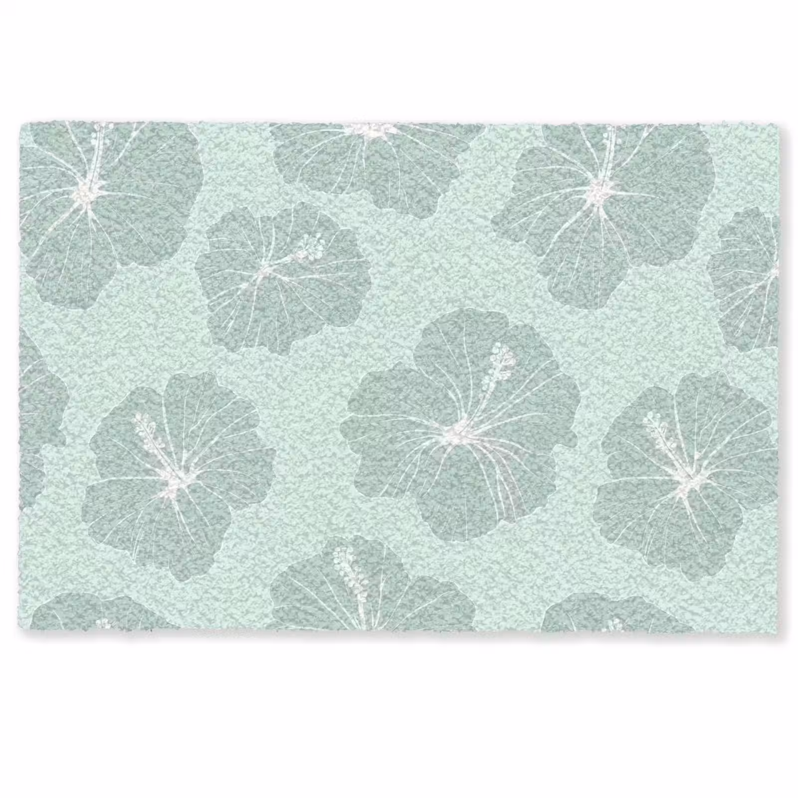 Deurmat - Bloemen - Hibiscus - Mint — 1