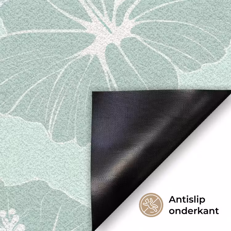 Deurmat - Bloemen - Hibiscus - Mint — 6