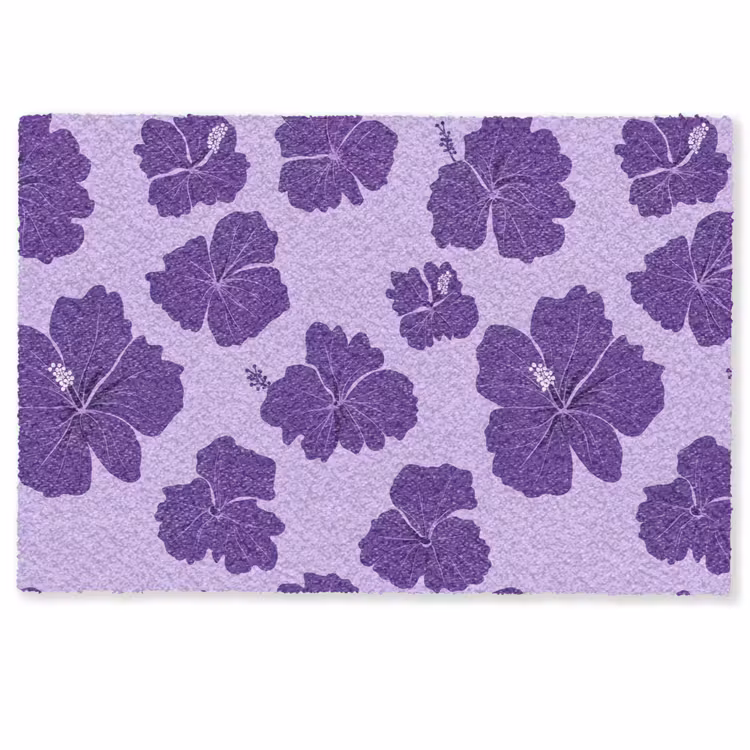 Deurmat - Hibiscus - Bloemen - Paars — 1