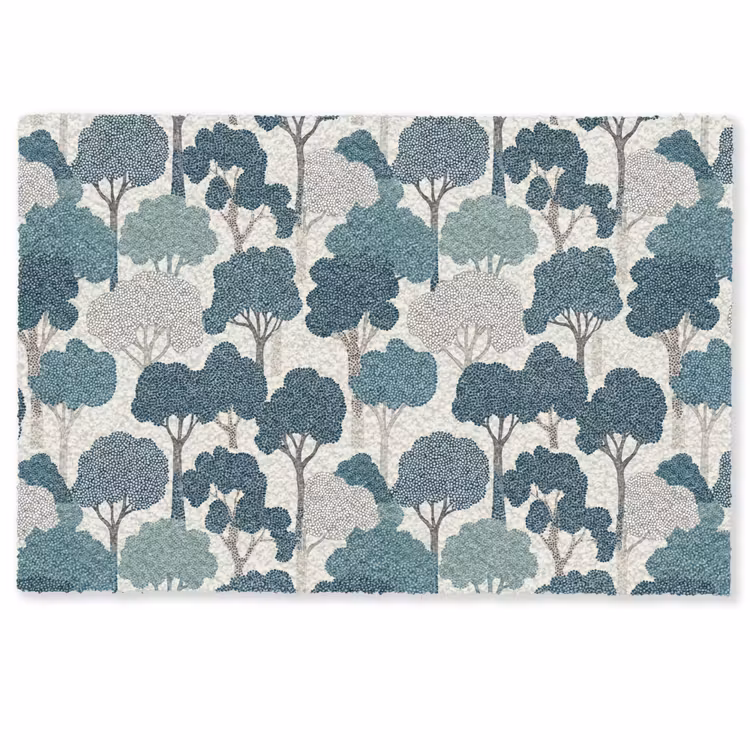 Deurmat - Modern - Bomen - Bos - Patroon - Blauw — 1