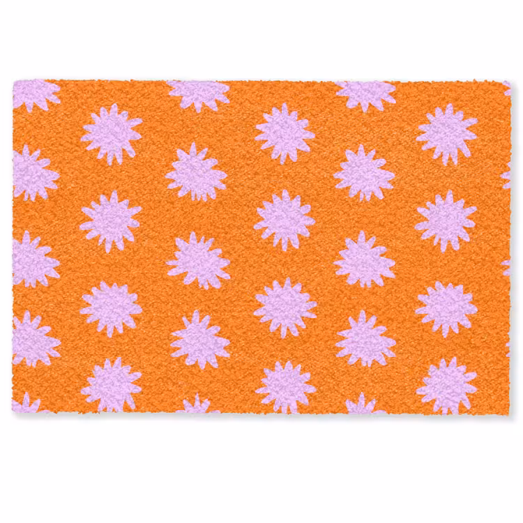 Deurmat - Retro - Bloemen - Oranje — 1