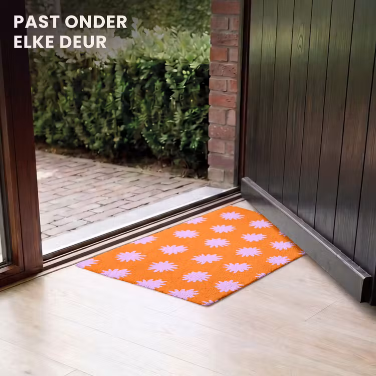 Deurmat - Retro - Bloemen - Oranje — 7