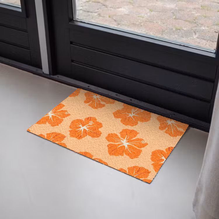 Deurmat - Tropisch - Hibiscus - Oranje — 2