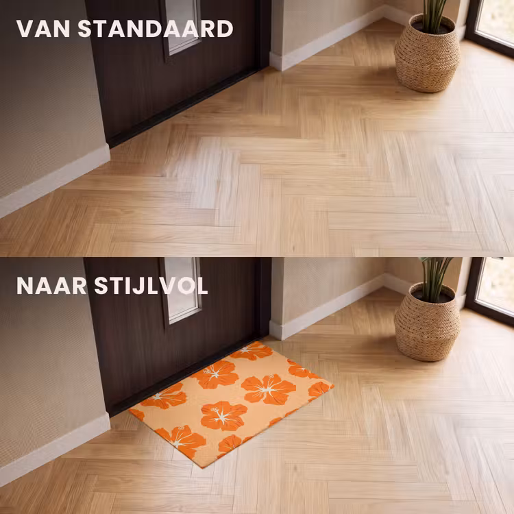 Deurmat - Tropisch - Hibiscus - Oranje — 3