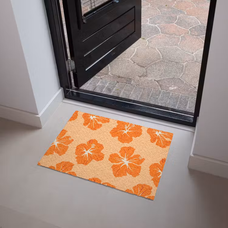 Deurmat - Tropisch - Hibiscus - Oranje — 4