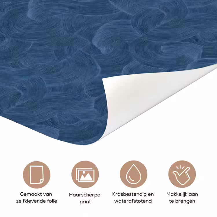 Deursticker - Golven - Textuur - Patroon - Blauw — 3