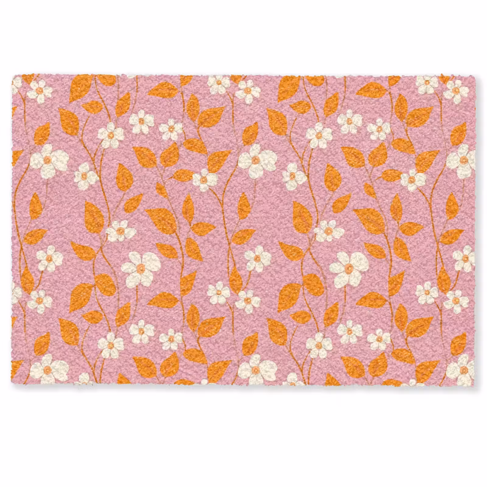 Deurmat - Bloemen - Patroon - Oranje — 1