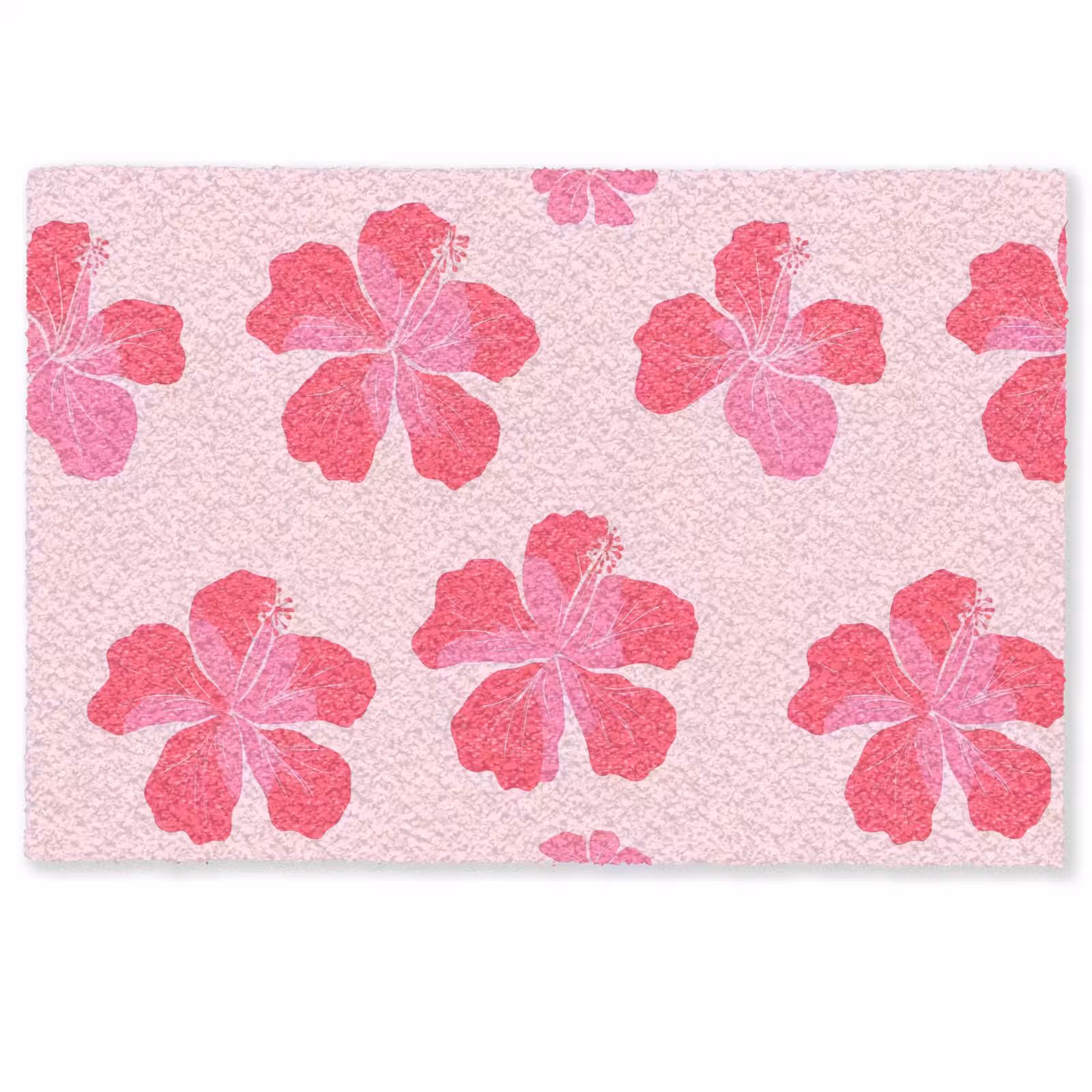 Deurmat - Hibiscus - Bloemen - Roze — 1
