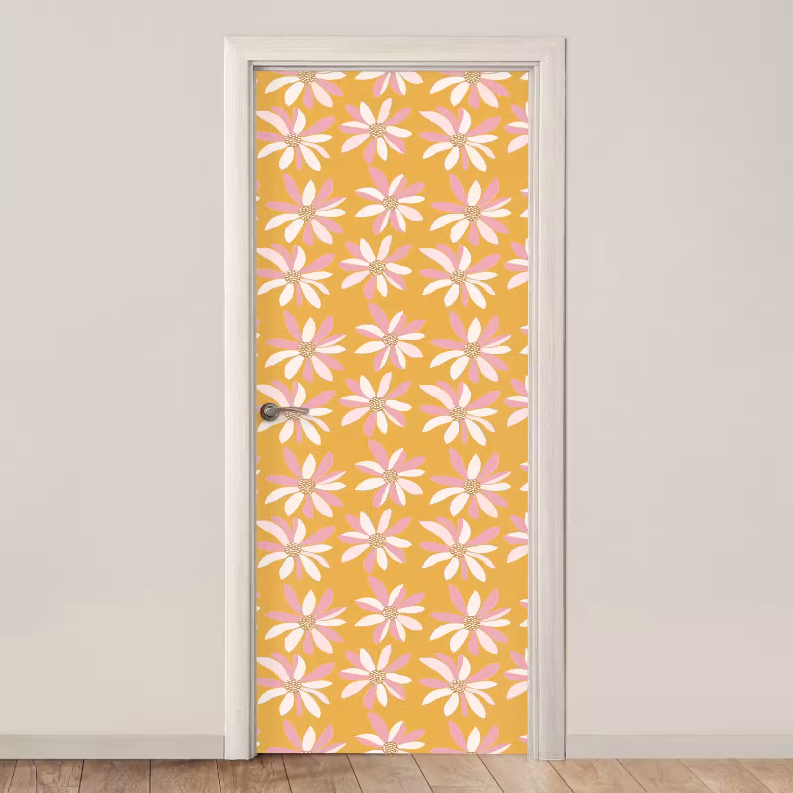 Deursticker - Bloemen - Modern - Geel — 1