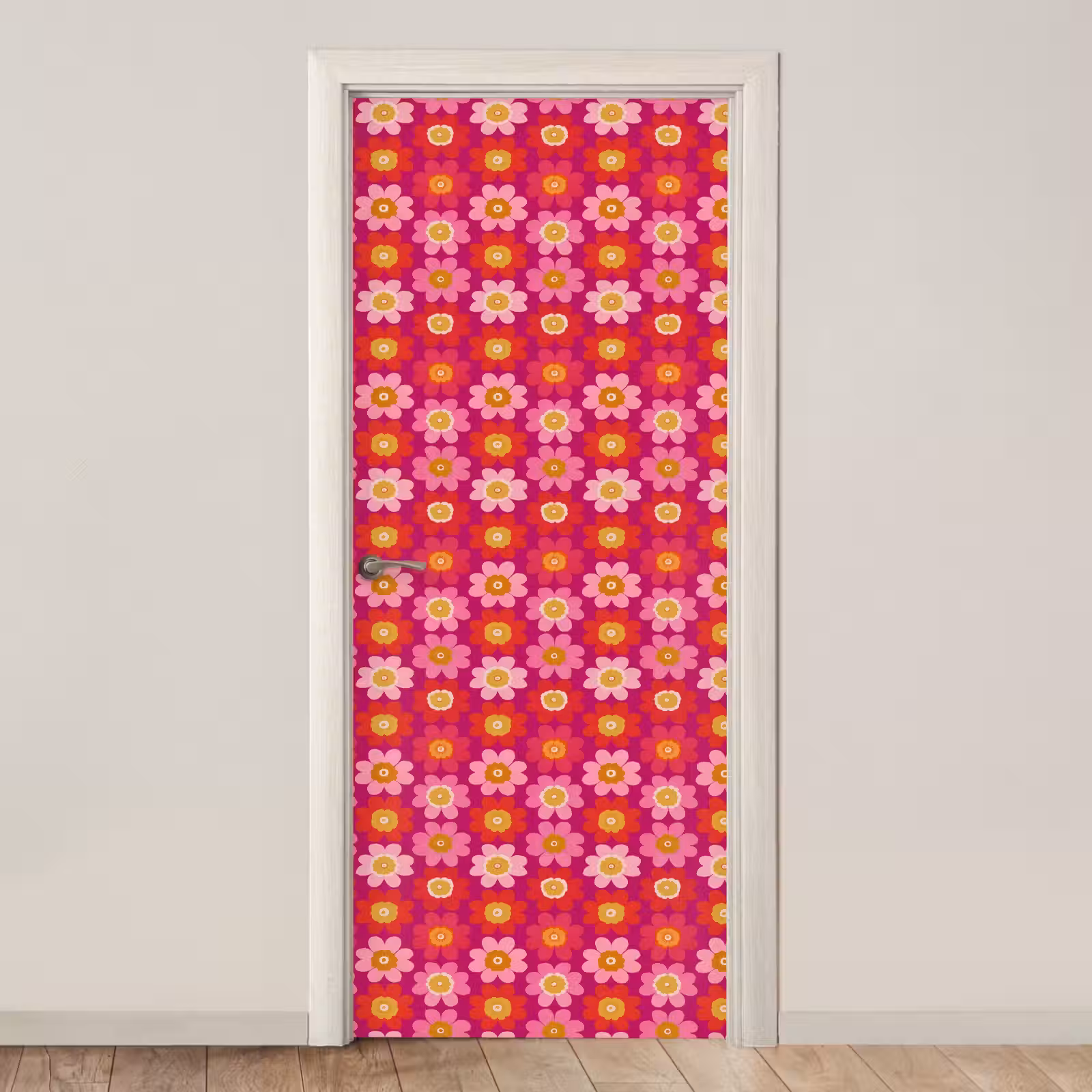 Deursticker - Bloemen - Retro - Kleurrijk — 1