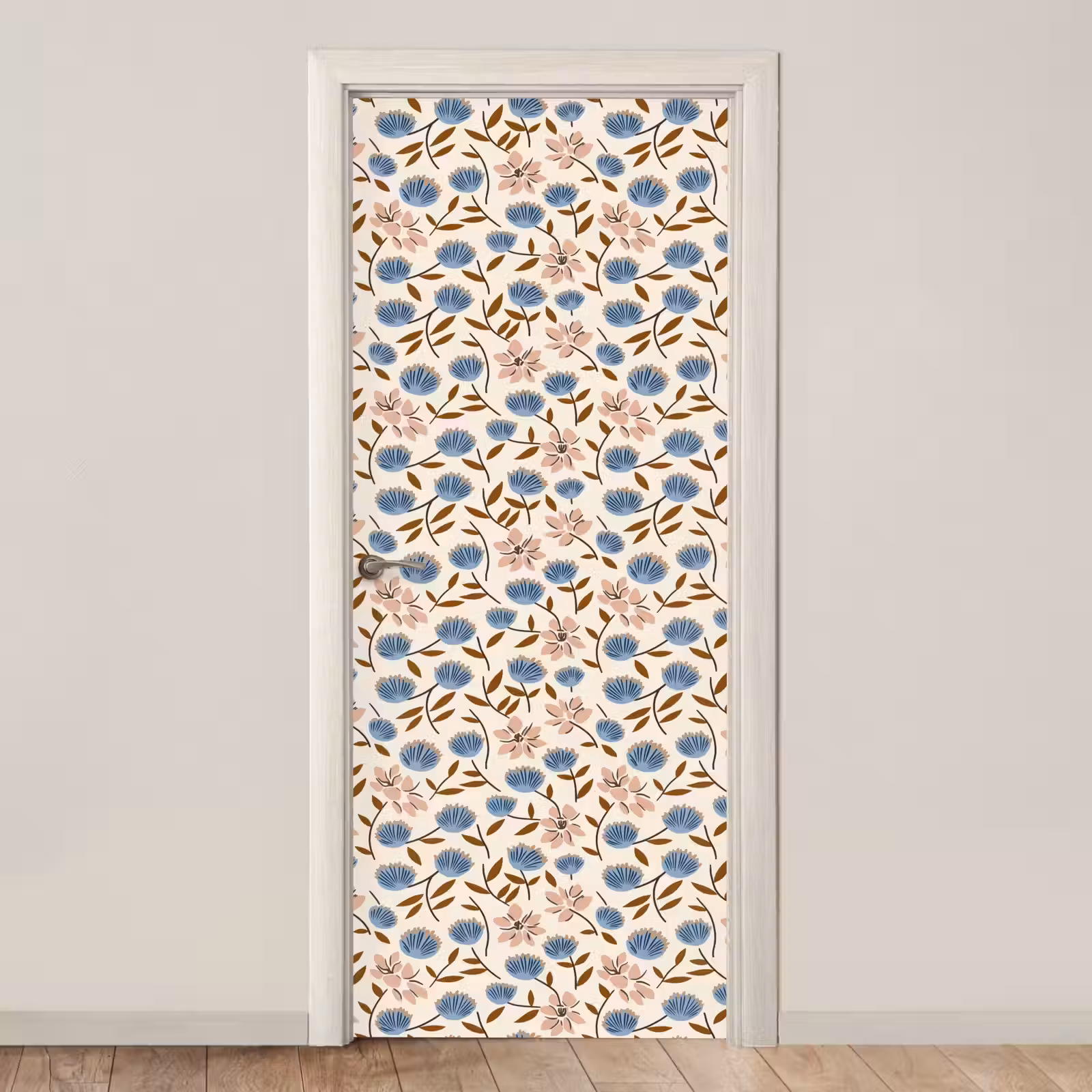 Deursticker - Bloemen - Wild - Blauw — 1