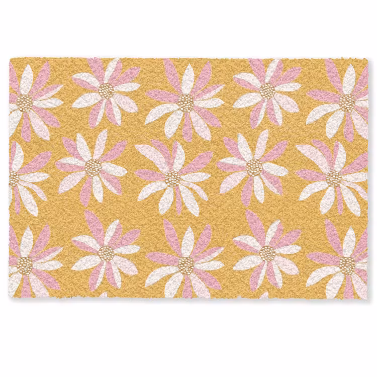 Deurmat - Bloemen - Modern - Geel — 1