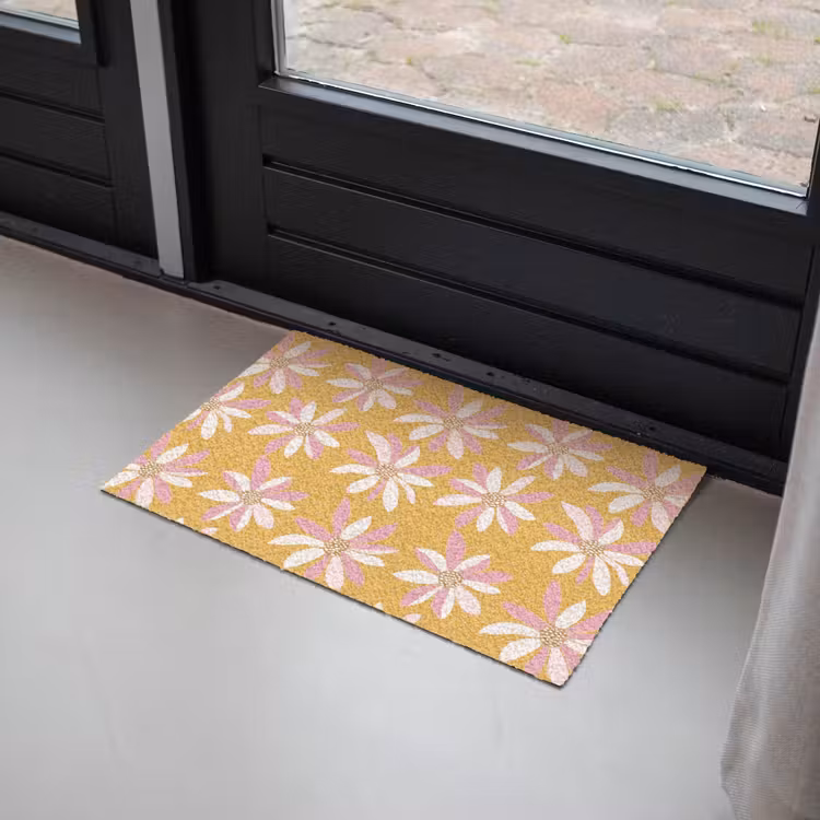 Deurmat - Bloemen - Modern - Geel — 2