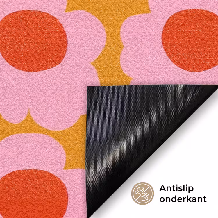 Deurmat - Retro - Bloemen - Roze — 6