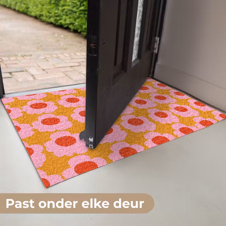 Deurmat - Retro - Bloemen - Roze — 7