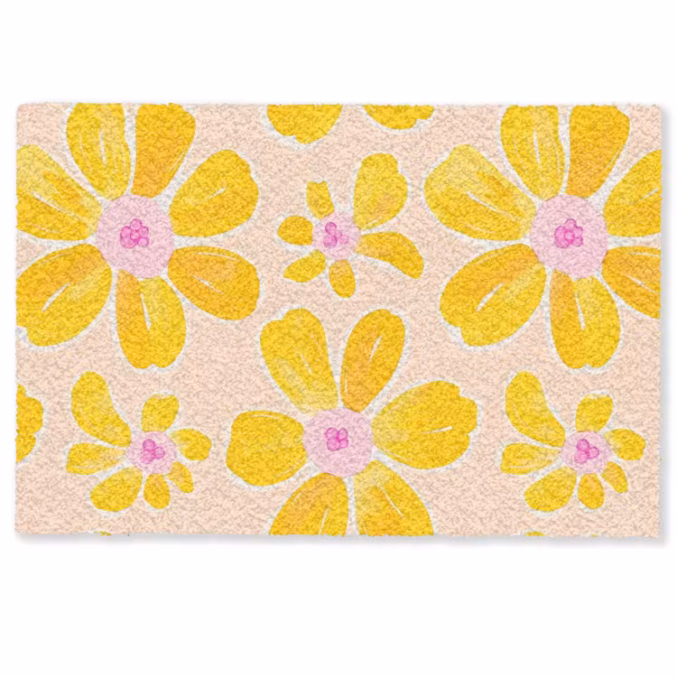 Deurmat - Zomers - Bloemen - Geel — 1