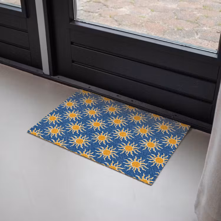 Deurmat - Zon - Patroon - Blauw — 2