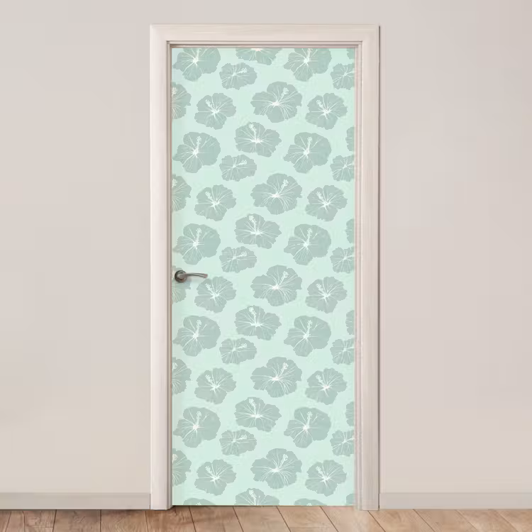Deursticker - Bloemen - Hibiscus - Mint — 1