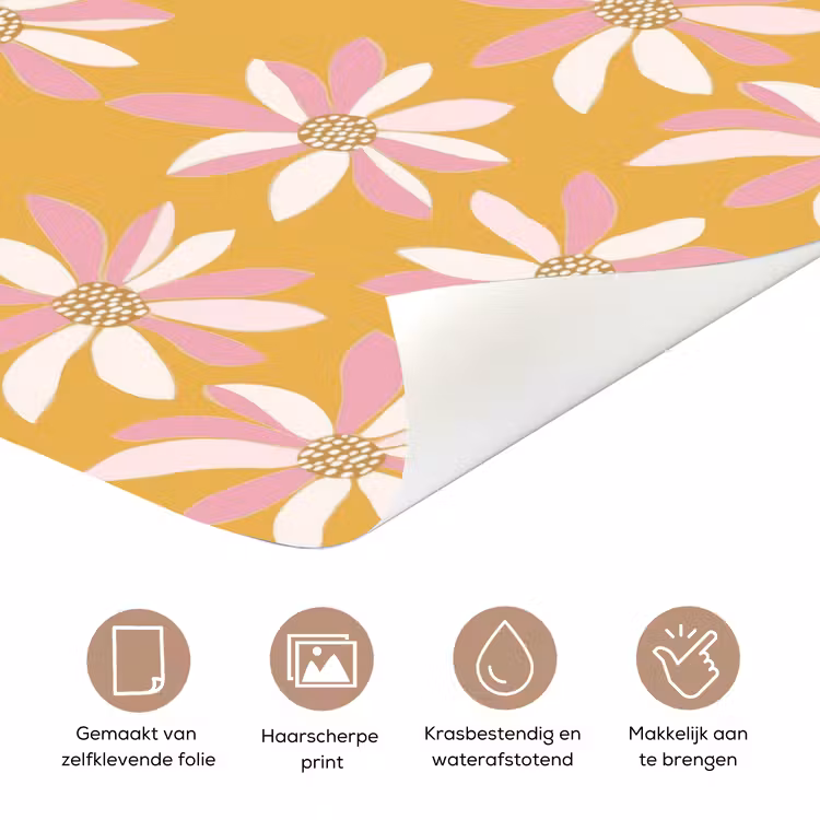 Deursticker - Bloemen - Modern - Geel — 3