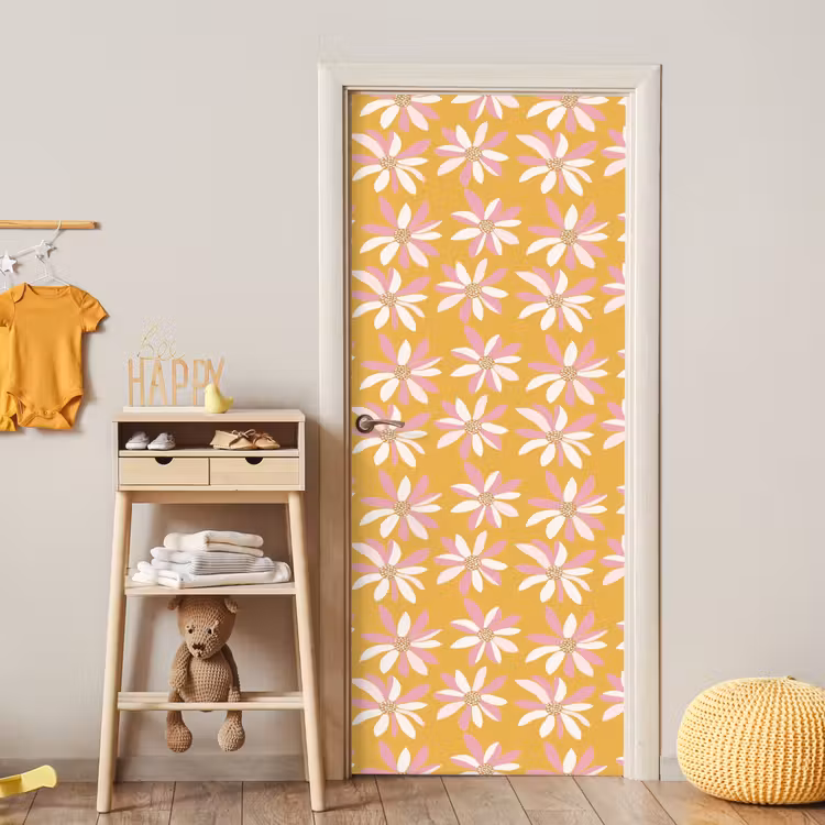 Deursticker - Bloemen - Modern - Geel — 6