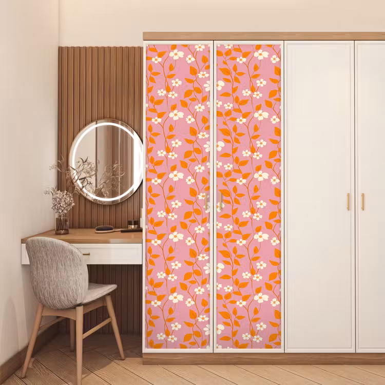 Deursticker - Bloemen - Patroon - Oranje — 5