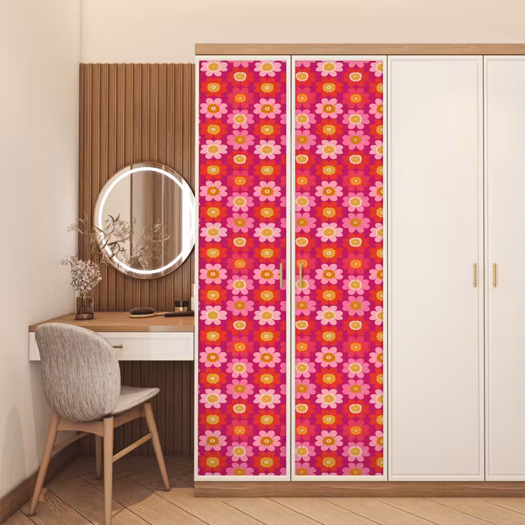 Deursticker - Bloemen - Retro - Kleurrijk — 5