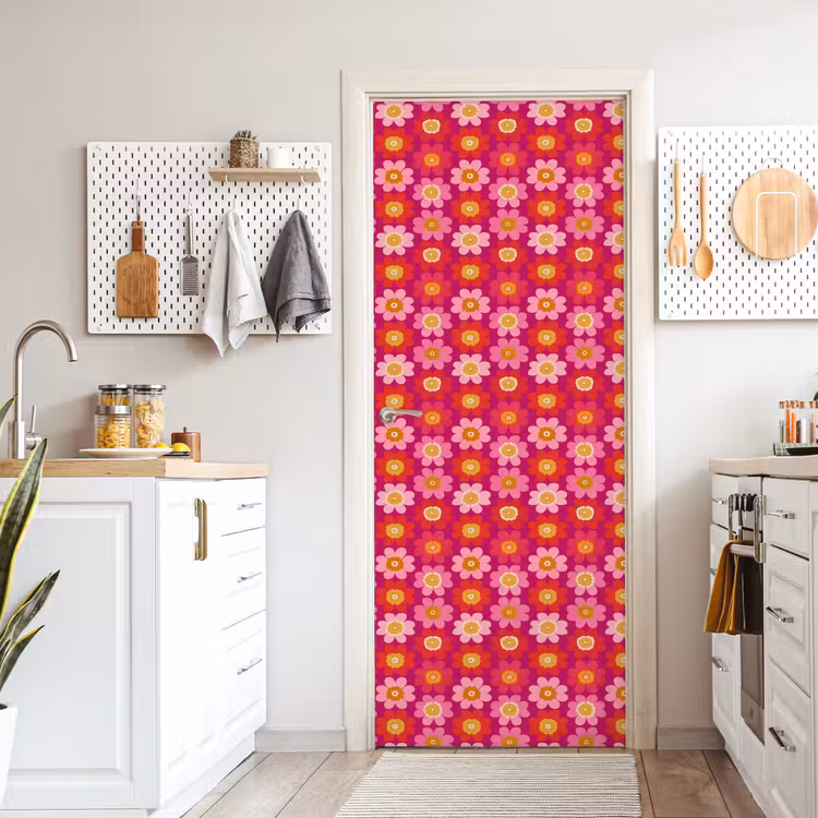 Deursticker - Bloemen - Retro - Kleurrijk — 7