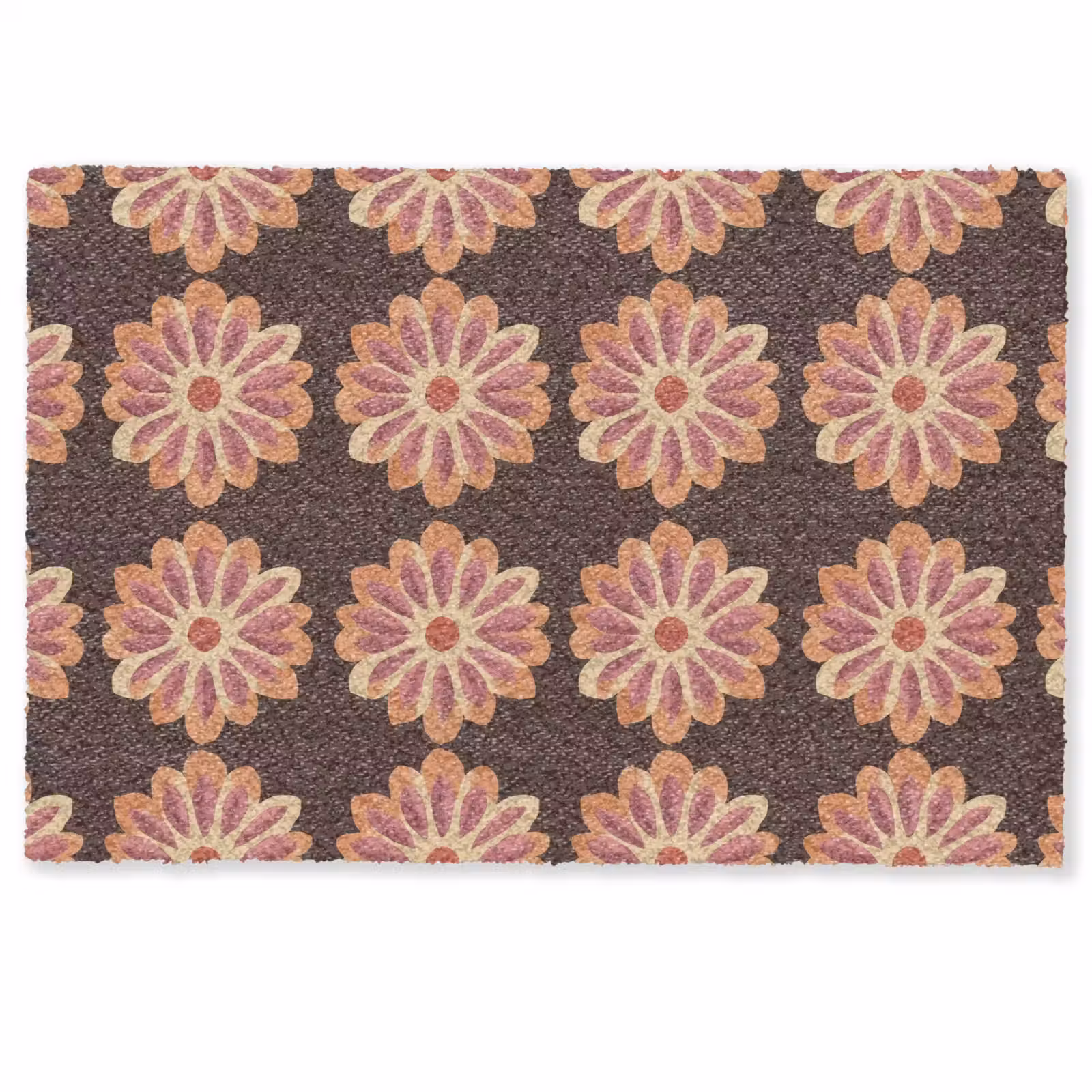 Deurmat - Bloemen - Patroon - Bruin — 1