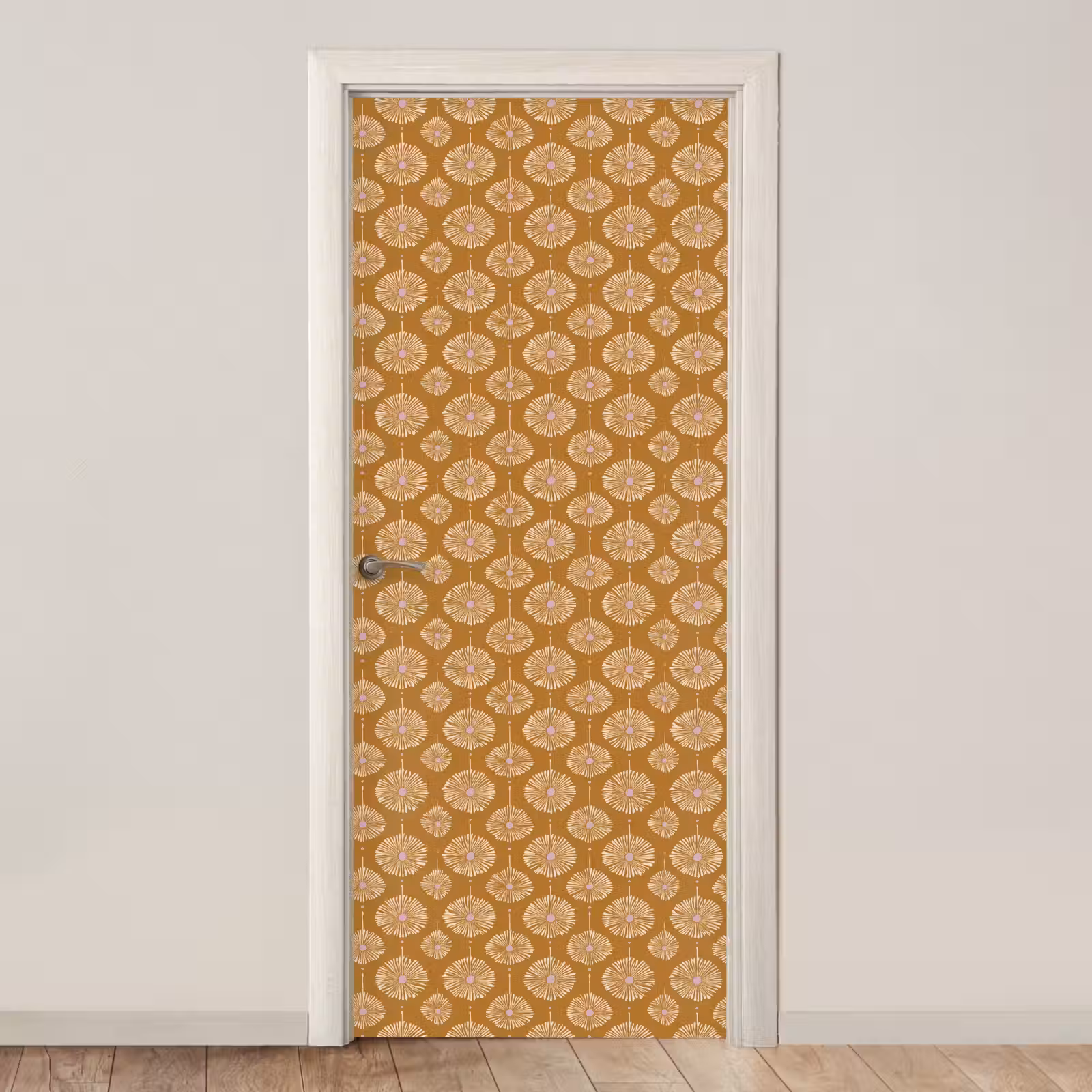 Deursticker - Bloemen - Modern - Oker — 1