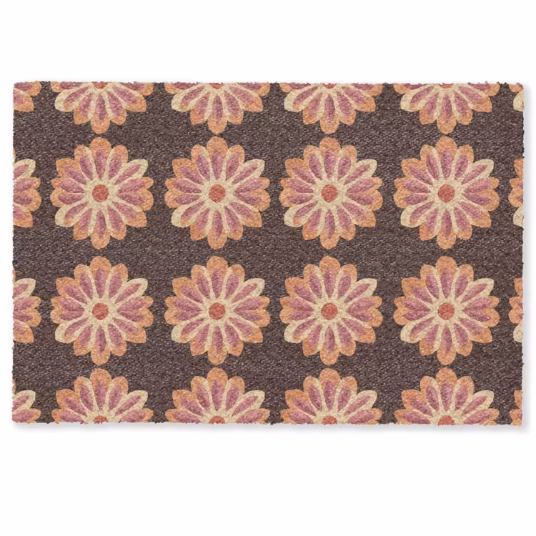 Deurmat - Bloemen - Patroon - Bruin — 1