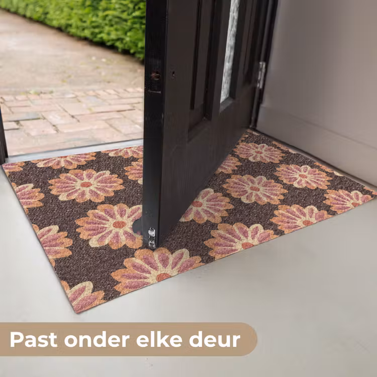 Deurmat - Bloemen - Patroon - Bruin — 7