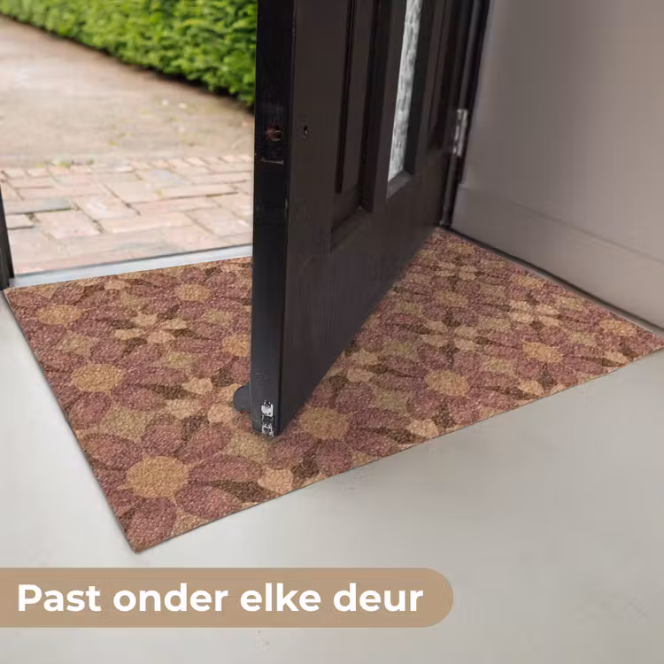 Deurmat - Retro - Bloemen - Bruin — 7