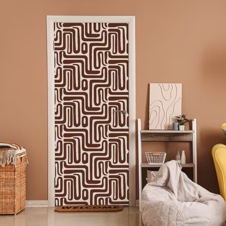 Deursticker - Abstract - Patroon - Bruin — 2