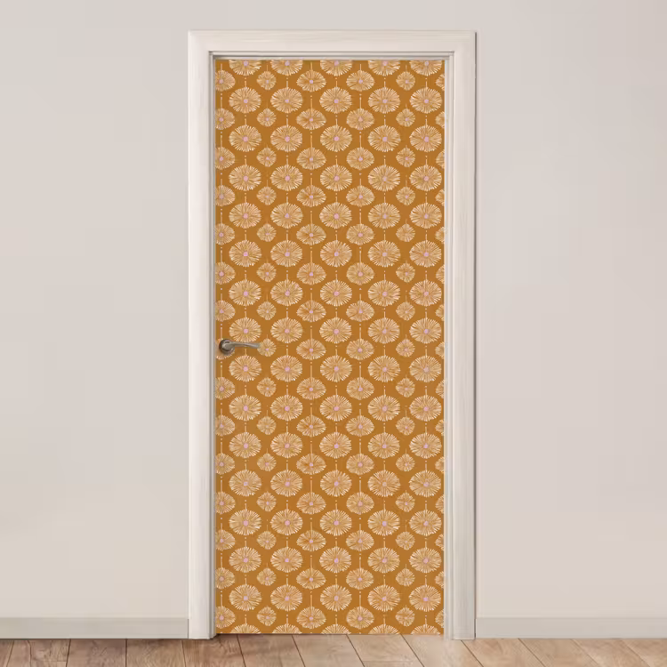 Deursticker - Bloemen - Modern - Oker — 1