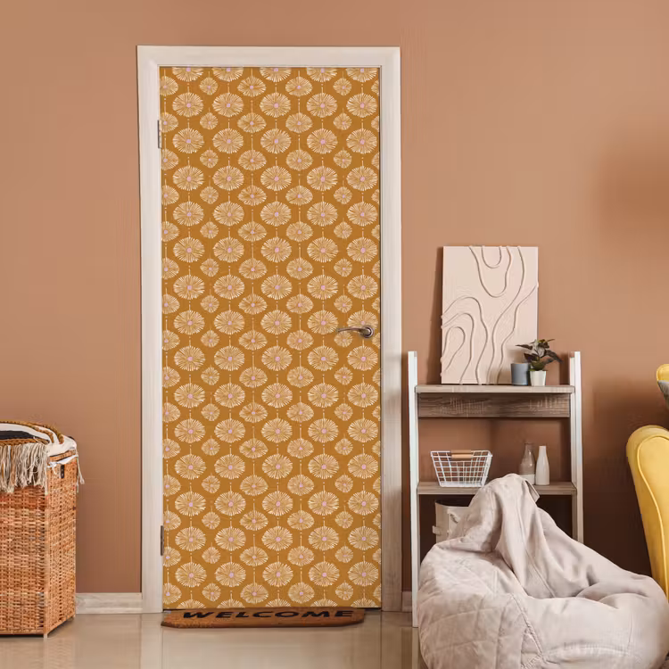 Deursticker - Bloemen - Modern - Oker — 2
