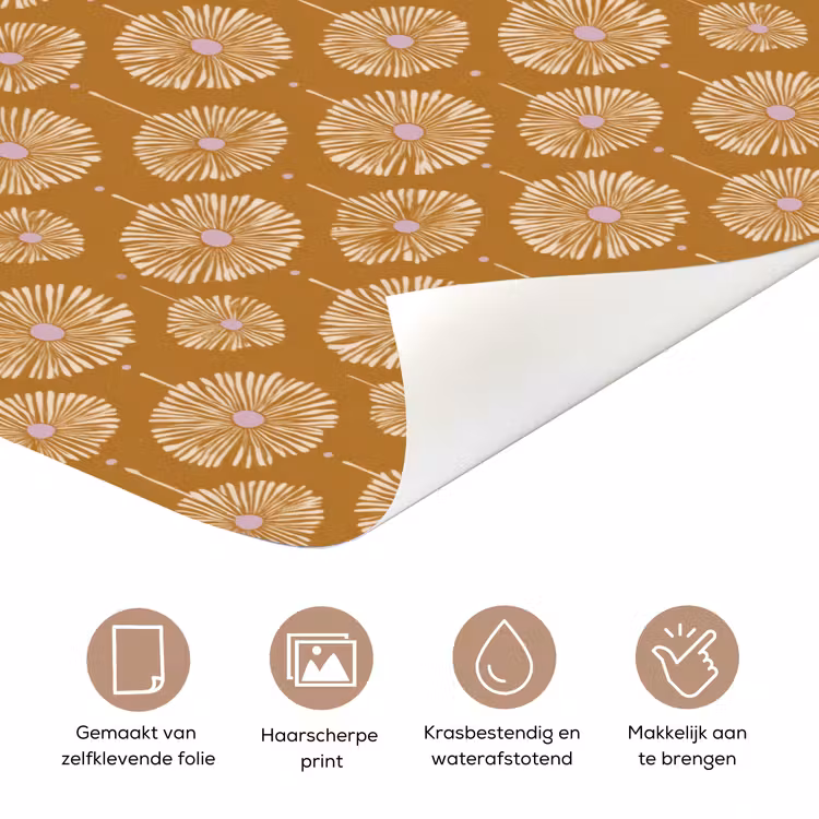 Deursticker - Bloemen - Modern - Oker — 3