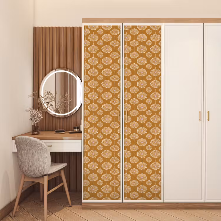 Deursticker - Bloemen - Modern - Oker — 5