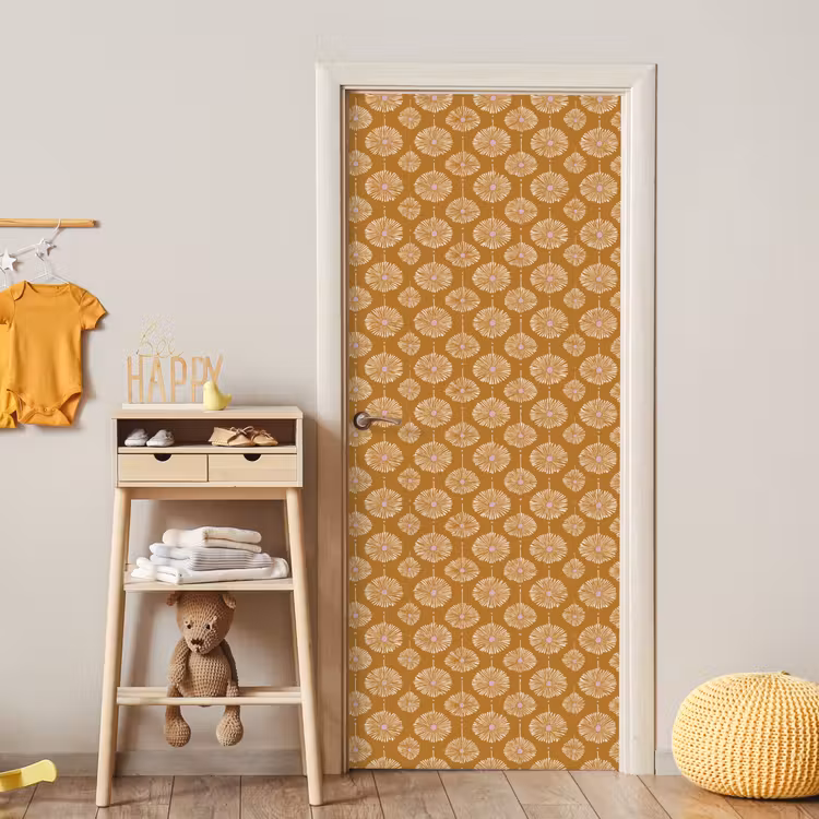 Deursticker - Bloemen - Modern - Oker — 6