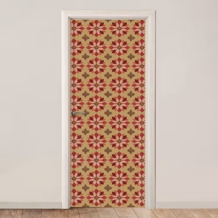 Deursticker - Bloemen - Retro - Groen — 1