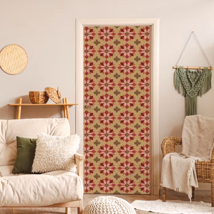 Deursticker - Bloemen - Retro - Groen — 4