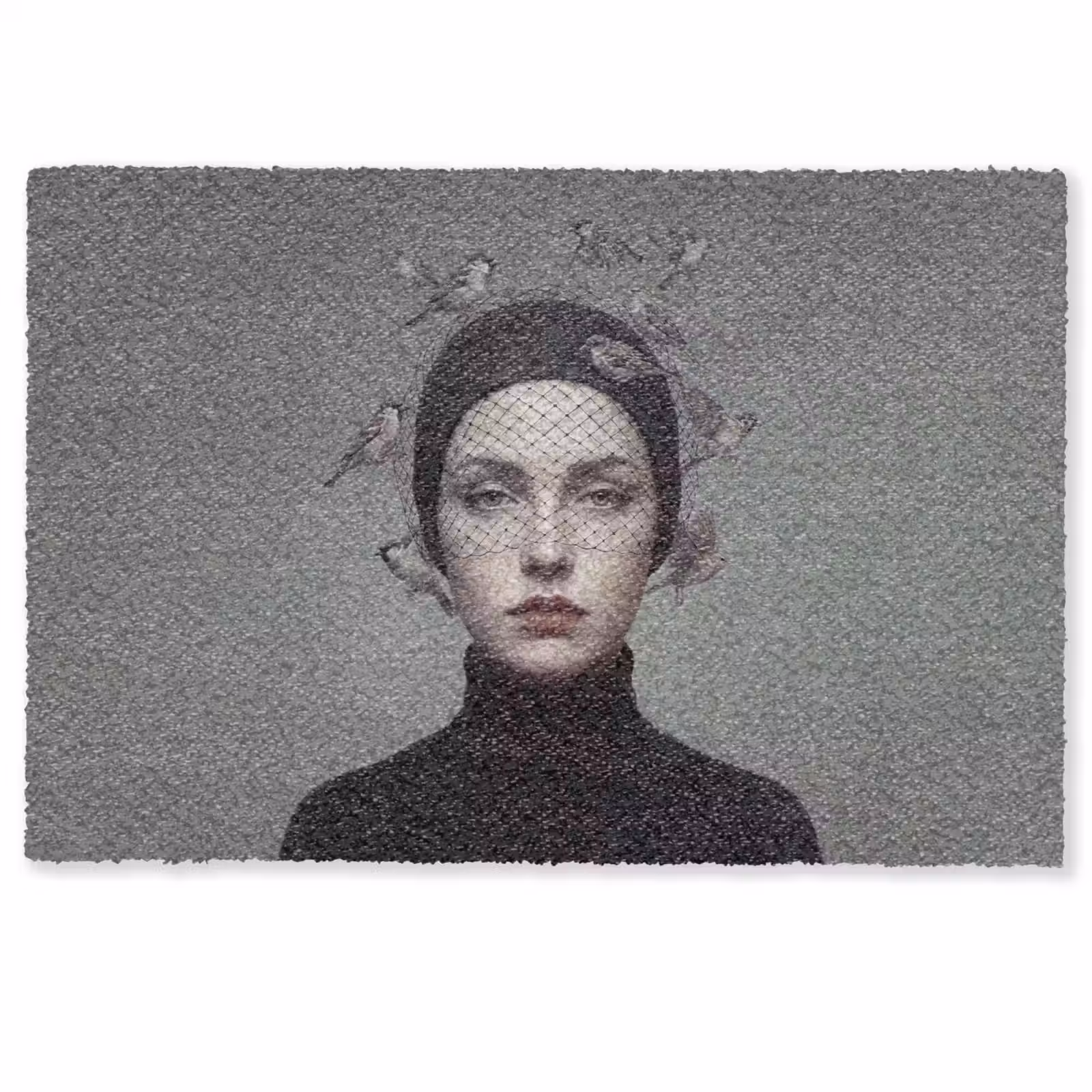 Deurmat - Portret - Vogels - Zwart — 1