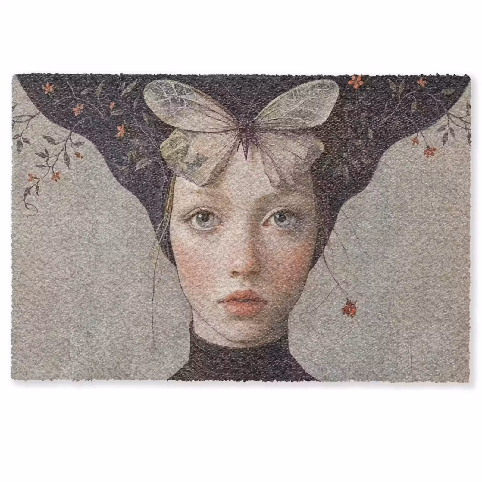 Deurmat - Woman - Butterfly - Art - Classic - Muted — 1