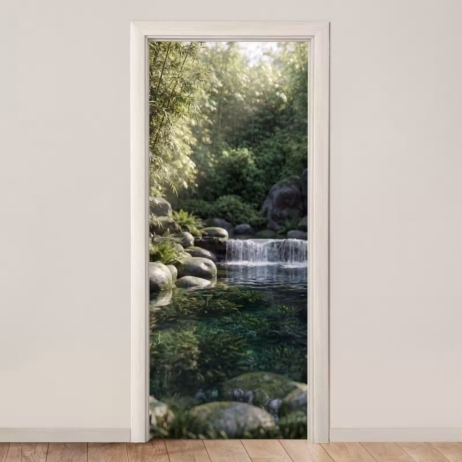 Deursticker - Beek - Waterval - Natuur - Groen — 1