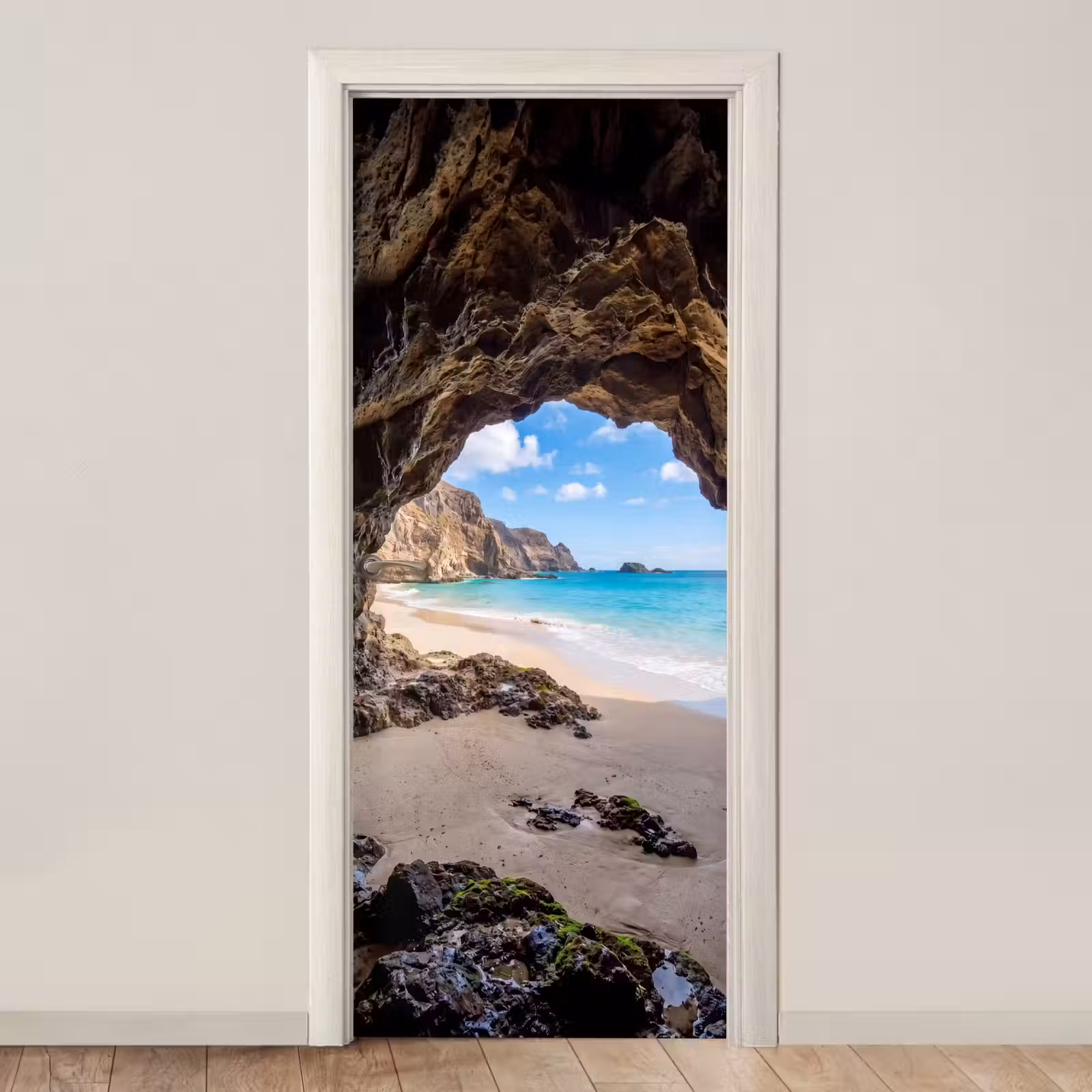 Deursticker - Grot - Strand - Zee - Blauw — 1