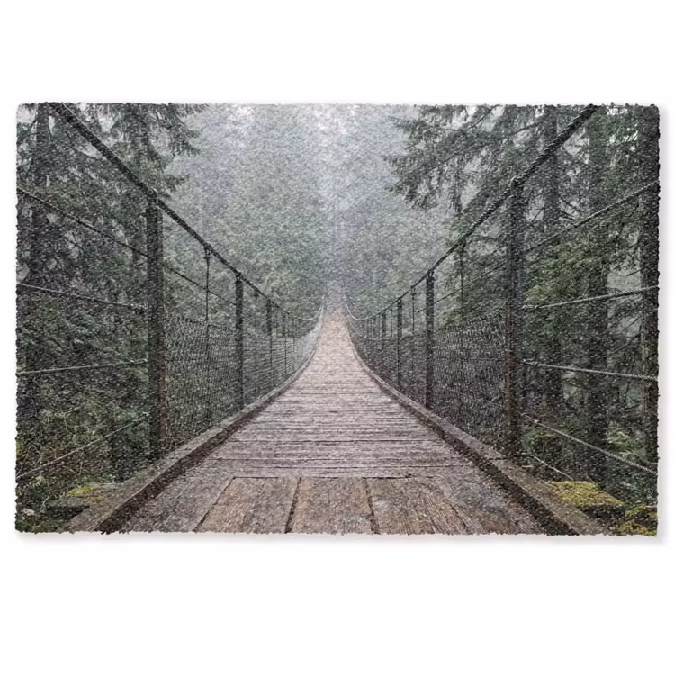Deurmat - Brug - Bos - Mist - Natuur — 1