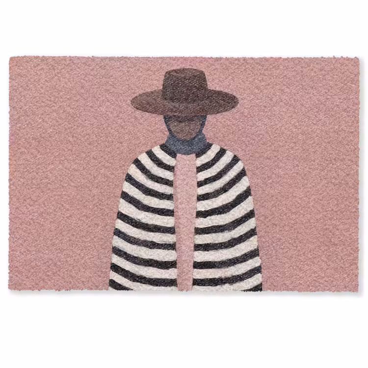 Deurmat - Grafisch - Vrouw - Roze — 1