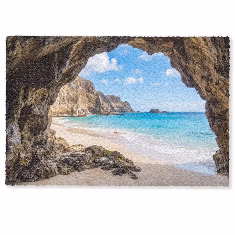 Deurmat - Grot - Strand - Zee - Blauw — 1